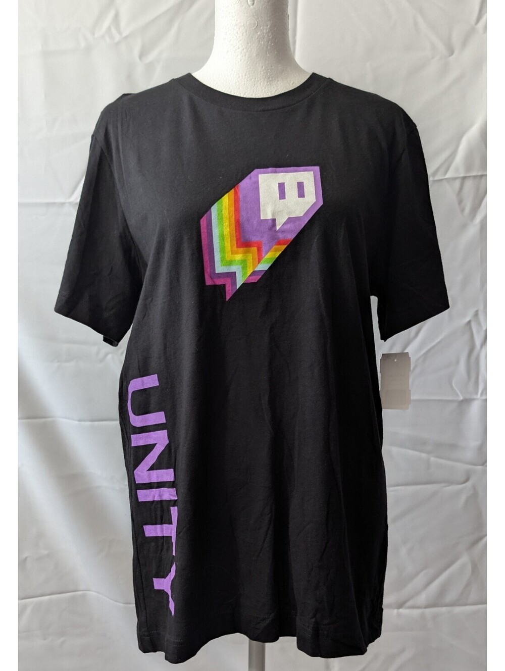 TWITCH Unity Rainbow Logo T-Shirt Unisex Sz M Tee Streaming Gaming Bella+Canvas.
